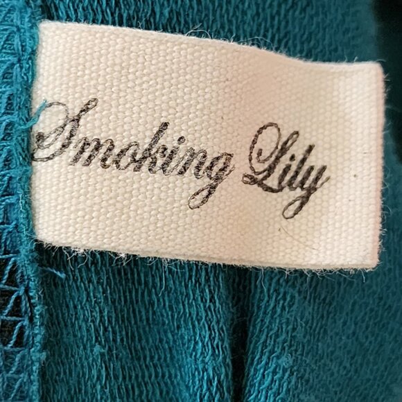 Smoking Lily Abstract Polkadot Handmade Bamboo Cotton Midi Dress - Picture 4 of 5